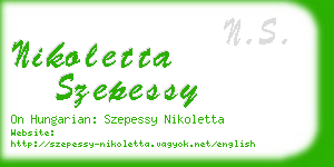 nikoletta szepessy business card